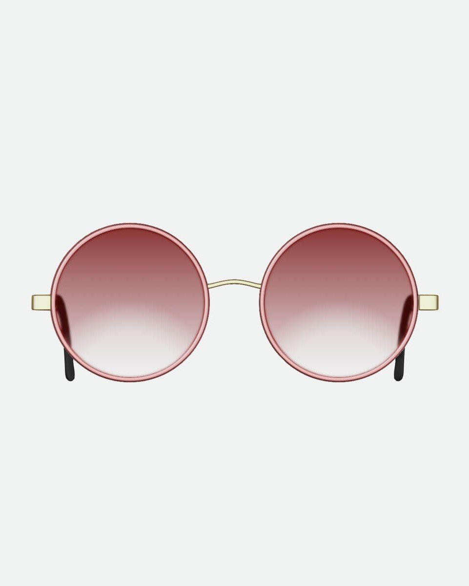 Óculos feminino rosé armação redonda
