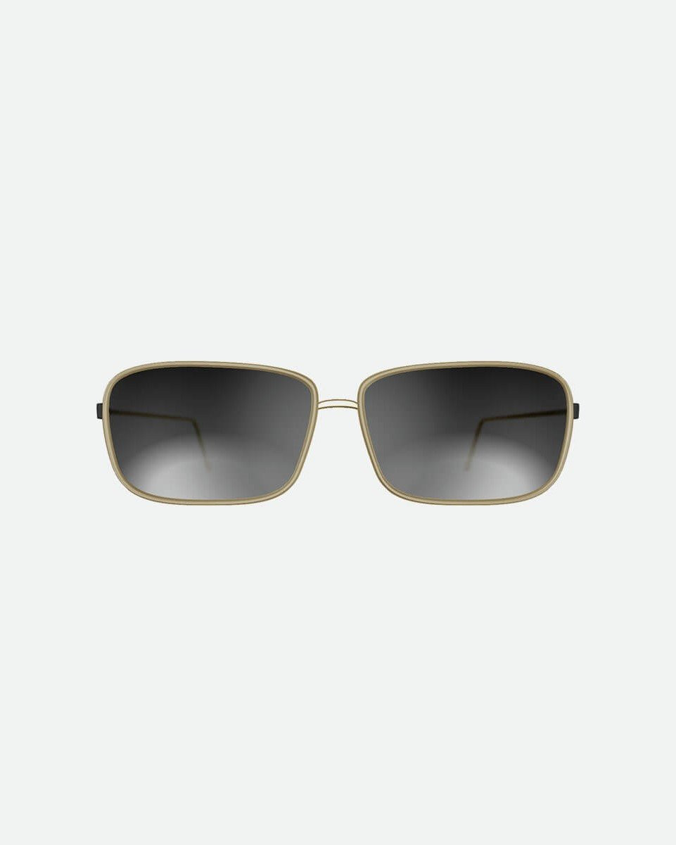 Óculos masculino preto e dourado armação retangular